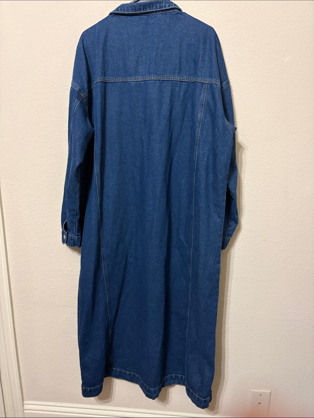 ChouYatou XL Long Denim Duster Maxi Jean Jacket - Picture 3 of 9